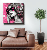 Colorful abstract art printed on canvas for wall decor.